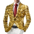 thumbnail image 1 of oqasdz Carnival Blazer for Men Glitter Print Jacket Celebration Stylish Shiny Classic Fit Stretch Dress Coat Travel Party Business Formal, 1 of 4