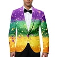 thumbnail image 1 of oqasdz Carnival Blazer for Men Print Celebration Stage Performance Special Events Comfort Loose Fit Sport Coat Travel Party Business Formal, 1 of 4