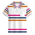 thumbnail image 1 of oqasdz Carnival Boys Striped Polo Shirt with Buttons Elegant Lapel Pocket Top for and Youth Stylish Party Lightweight Soft Durable Summer Dailywear, 1 of 4