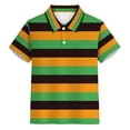 thumbnail image 1 of oqasdz Carnival Boys Striped Polo Shirt with Buttons Elegant Collar and Pocket Dress Top for Teenagers Lightweight Soft Durable Casual Outdoor, 1 of 4