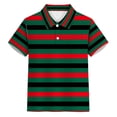 thumbnail image 1 of oqasdz Carnival Boys Striped Polo Shirts with Buttons and Collar Pocket Top for Child Party Holidays Comfortable Fit Versatile Casual Outdoor, 1 of 4