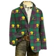 thumbnail image 1 of oqasdz Carnival Mens Blazer Print Corduroy Jacket Style for Celebration Comfort Loose Fit Sport Coat Party Evening Wedding Prom, 1 of 4