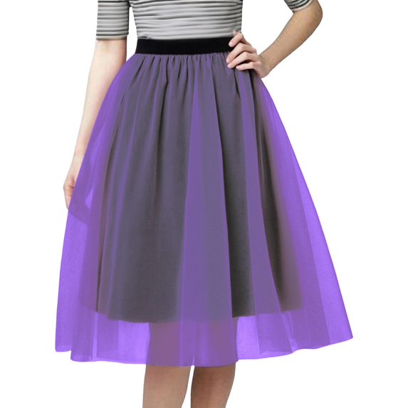 oqasdz Carnival Solid Color Tiered Mesh Skirt Asymmetrical Hem Party Wear with White Elegant Flowy Design for Festive Celebrations Events