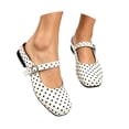 thumbnail image 1 of oqasdz Casual Shoes for Women Lightweight Lace Front Polka Dot Pattern Ballet Shoes Elegant Low Heel Round Toe Ladies Daily Wear Summer Outdoor, 1 of 7