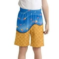 thumbnail image 1 of oqasdz Child Girls Boys Shorts Ice Cream Print Elastic Waist Comfortable Shorts With Pockets Sports Active Board Shorts Size 2 Y-3 Y, 1 of 4