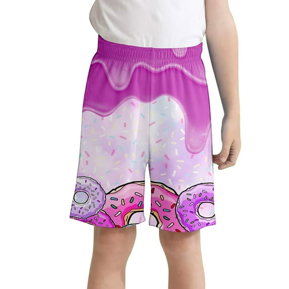 oqasdz Child Girls Boys Shorts Ice Cream Print Elastic Waist Comfortable Shorts With Pockets Sports Active Board Shorts Size 2 Y-3 Y