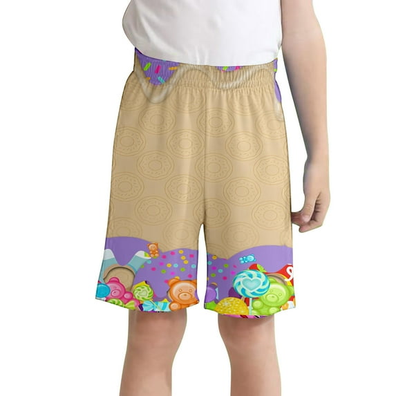 oqasdz Child Girls Boys Shorts Ice Cream Print Elastic Waist Comfortable Shorts With Pockets Sports Active Board Shorts Size 9 Y-10 Y