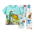 thumbnail image 1 of oqasdz Children's Homewear Cartoon Dinosaur Prints Short Sleeve Pajama Set for Boys And Girls Comfortable Sleepwear/, 1 of 2