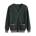 thumbnail image 1 of oqasdz Children's Knitted Cardigan Student Class Stylish Coat Seasonal Arrival British College Style Sweater School Long Sleeve Casual Versatile Daily Wear, 1 of 4