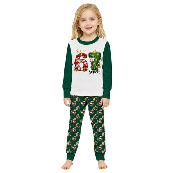oqasdz Christmas 6 7 meme Long Sleeve Shirt and Pants 2 Piece Clothes Sets for Boys Girls Outfit Holiday Comfort Soft Christmas Outfits
