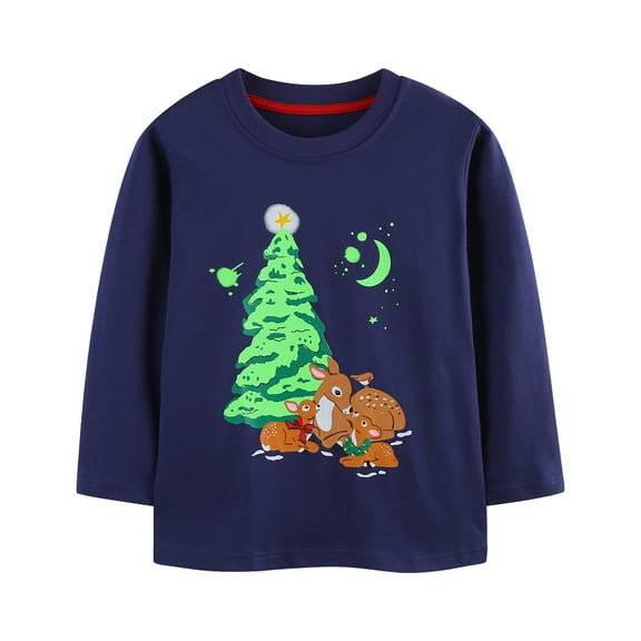oqasdz Christmas Glow In The Dark Kids Hooded Sweatshirt Long Sleeve Cartoon Print Pullover for Girls and Boys Casual Versatile Daily Wear