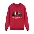 thumbnail image 1 of oqasdz Christmas Long Sleeve Letter Print Pullover Sweatshirt Xmas Holiday Family Matching Outfits for Kids Casual Comfort Cozy Daily Wear, 1 of 3