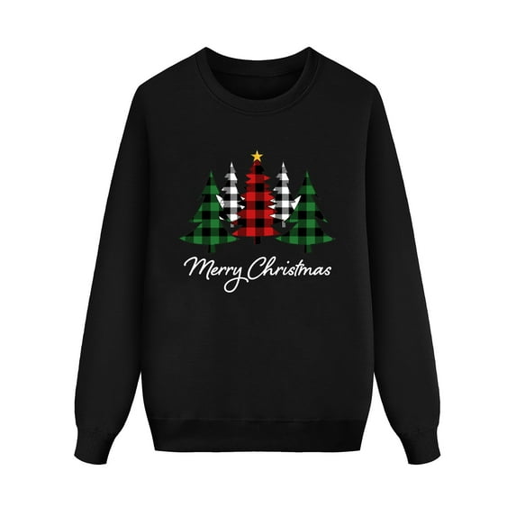 oqasdz Christmas Long Sleeve Letter Print Pullover Sweatshirt Xmas Holiday Family Matching Outfits for Kids Casual Comfort Cozy Daily Wear