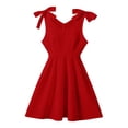 thumbnail image 1 of oqasdz Dresses for Girls Tie Strap High Waist Pleated Solid Color Princess Sundress for Kids Lightweight Holiday Outdoor Summer Dress, 1 of 3