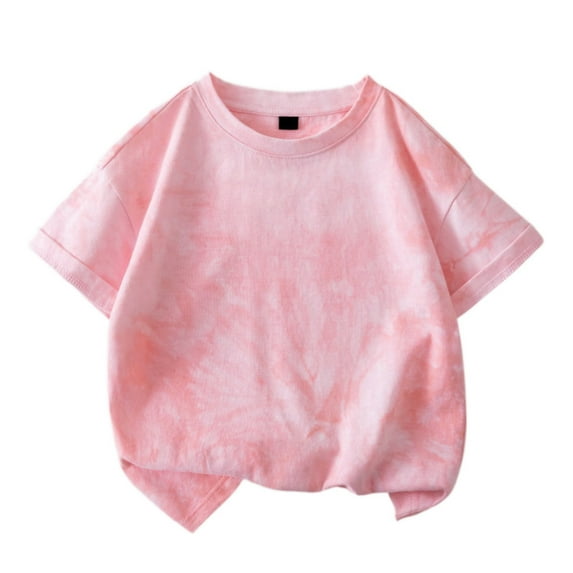 oqasdz Girls Boys T Shirts Tie Dye Short Sleeve Tops Casual Summer Tees for Toddler Kids Comfortable T Shirt Tops, Size 7-8 Years