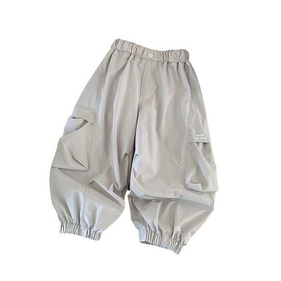 oqasdz Girls Cargo Pants Summer Loose Elastic Waist with Pockets Outdoor Lightweight Casual Workwear Trousers Size 2 Y-3 Y