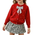 thumbnail image 1 of oqasdz Girls Clothes Kids Bow Prints Long Sleeve Button Down Cardigan Sweater with Rhinestones and Sequins Knitted Skirt Outfit Comfort Fit Durable Casual Outdoor Dailywear, 1 of 5