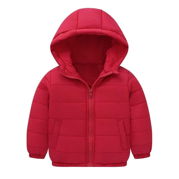 oqasdz Girls Coats Children Long Sleeve Solid Color Quilted Hooded Warm Down Outerwear Lightweight Fall Winter Top Coat Outwear Size 5 Y-6 Y