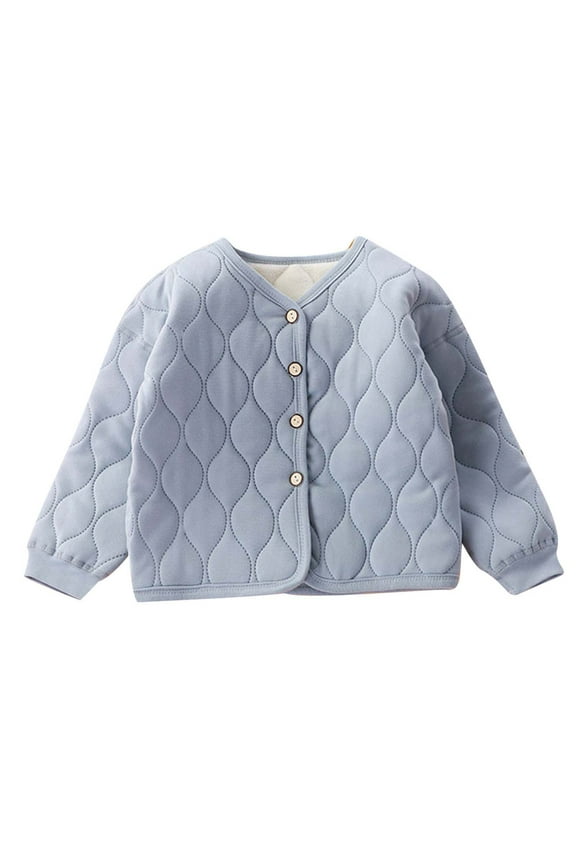 Girls Coats Children Three Layer Girls Quilted Boys Inner Liner Quilted Big Kids Warm Cotton Padded Outerwear Top Coat Outwear Size 18 M-24 M