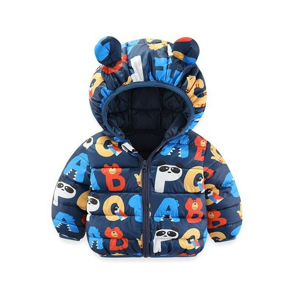 oqasdz Girls Coats Fall Winter New Children Quilted Lined Thicken Baby Hooded Outerwear Small Down Top Coat Outwear Size 12 M-18 M