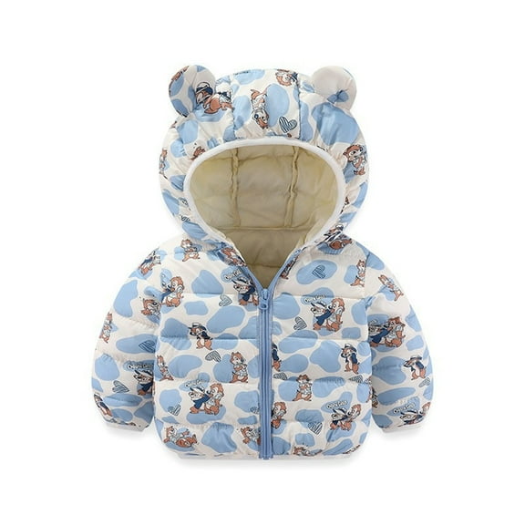 oqasdz Girls Coats Fall Winter New Children Quilted Lined Thicken Baby Hooded Outerwear Small Down Top Coat Outwear Size 18 M-24 M