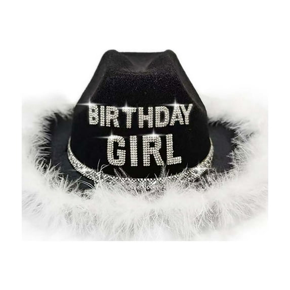 oqasdz Girls Cowboy Hat for Birthday Party Western Style Decorated Cap with Adorable for Kids Festive Celebrations and Photo