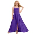 thumbnail image 1 of oqasdz Girls Dresses Ruffled Tiered Solid Color Formal Dress Strapless Crisscross Bodice for Kids Pageant Prom Dress, 1 of 7