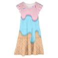 thumbnail image 1 of oqasdz Girls Dresses with Ice Cream Print Flowy Sleeveless Casual Playful Dress for Toddler Kids Party and Outdoor Activities Summer Dress, 1 of 4