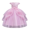 thumbnail image 1 of oqasdz Girls Dresses with Sequins Sleeveless Floral Embroidery Formal Dress for Children Evening Holiday Party Dress, 1 of 6