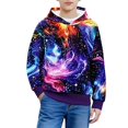 thumbnail image 1 of oqasdz Girls Hoodie Boys Stylish Graphic Long Sleeve Hooded Sweatshirt Full Coverage Design Pullover for Kids Loose Fit Casual Outwear, 1 of 4