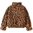 thumbnail image 1 of oqasdz Girls Jacket Cozy Winter Coat Leopard Print Long Sleeve Warm Soft Lined Outerwear Jackets for Girls Kids Outerwear Casual Outdoor, 1 of 7