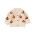 thumbnail image 1 of oqasdz Girls Jacket Halloween Knitted Cardigan Jacket with 3D Pumpkin Design Long Sleeve Front Open Coat for Fall Winter Casual Daily Wear, 1 of 7