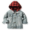 thumbnail image 1 of oqasdz Girls Jackets Boys Girls Lapel Long Sleeve Loose Denim Coat Outerwear Classic Comfortable Cozy Daily Top Jacket Outwear Size 3 M-6 M, 1 of 4