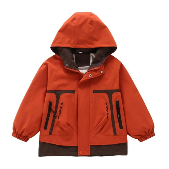 oqasdz Girls Jackets Boys Spring Fall Children OverOutwear Sized Windproof Long Sleeve Stand Collar Outdoor Cozy Comfortable Top Coat Outwear Size 6 Y-7 Y