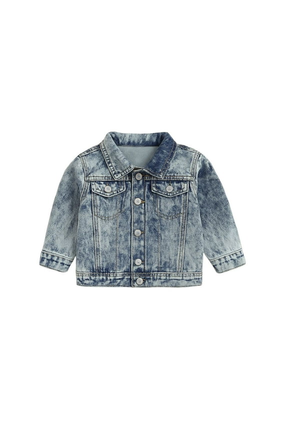 Girls Jackets Children Spring Fall New Casual Clothing Small Kids Versatile Girls Vintage Top Coat Outwear Size 5 Y-6 Y