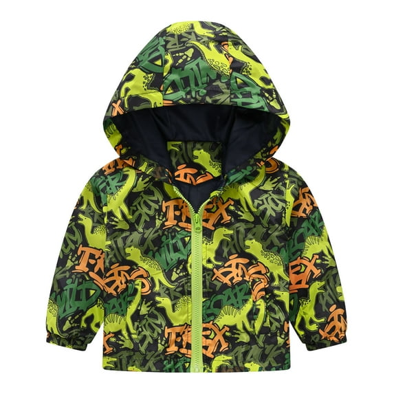 oqasdz Girls Jackets Children Toddler Long Sleeve Cartoon Print Light Trendy Hooded Jacket Leisure Windbreaker Comfort Top Coat Outwear Size 18 M-24 M