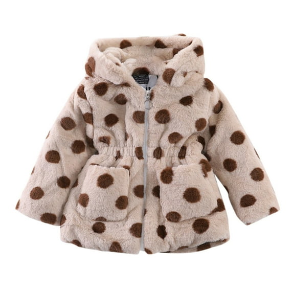 oqasdz Girls Jackets Children Toddler Outerwear Fall Winter New Girls Imitation Ears Thicken Cotton Padded Outerwear Top Coat Outwear Size 5 Y-6 Y