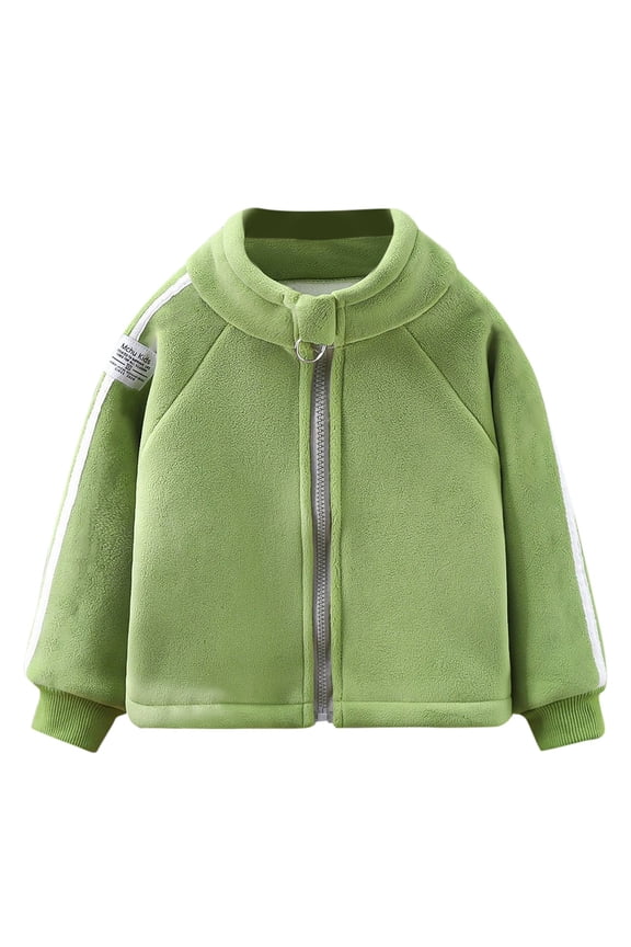 Girls Jackets Fall Winter Children Toddler Oli Long Sleeve Full Zipper Thicken Outerwear Warm Stand Collar Top Coat Outwear Size 4 Y-5 Y