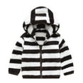 thumbnail image 1 of oqasdz Girls Jackets Toddler Bear Ears Cute Outerwear Baby Stripes Hooded Cardigan Plush Sweater Versatile Top Coat Outwear Size 3 Y-4 Y, 1 of 4