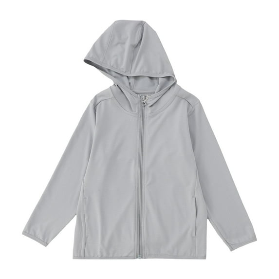 oqasdz Girls Jackets Kids Boys Sun Protection Solid Color Long Sleeve Hooded Coat Breatheable Outerwear Lightweight Top Jacket Outwear Size 4 Y-5 Y
