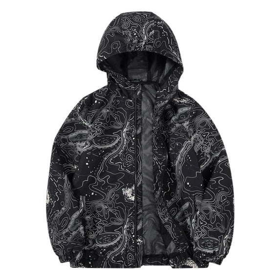 oqasdz Girls Jackets New Unique Girls Rain Jacket Lightweight Windbreaker with Hood Design Cool Top Coat