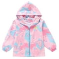 thumbnail image 1 of oqasdz Girls Jackets Spring Fall Children Kids Windbreaker Cute Pattern Long Sleeve Hooded Coat Fashion Casual Cozy Top Jacket Outwear Size 6 Y-7 Y, 1 of 6