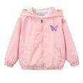 thumbnail image 1 of oqasdz Girls Jackets Spring Fall Long Sleeve Butterfly Prints Thin Fashion Coats Baby Toddler Hooded Coat Comfortable Top Jacket Outwear Size 2 Y-3 Y, 1 of 6