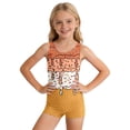 thumbnail image 1 of oqasdz Girls One Piece Swimsuits U Neck Sleeveless Rash Guard Stylish Print Bathing Suit for Kids Youth Swimming Casual Vacation, 1 of 5