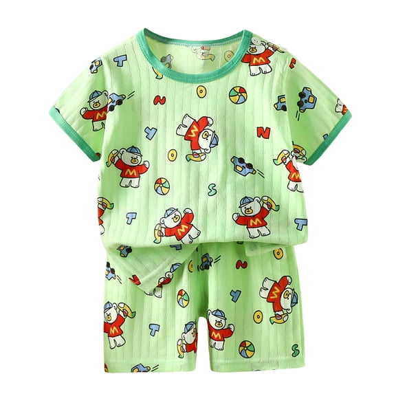 oqasdz Girls Outfits Sets Toddler Baby Soft Breathable Animal Print Round Neck Top With Elastic Waist Pants For Spring Fall Daily Wear/18-24 Months