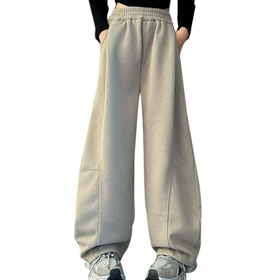 oqasdz Girls Pants Child Kids Baby Wide Leg Baggy Stretchy Basic Harem Sweatpants Solid Color Trousers Size 5 Y-6 Y