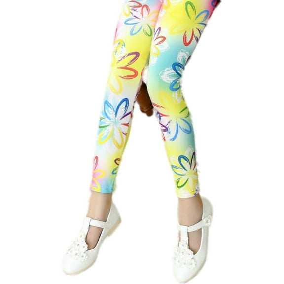 oqasdz Girls Pants Prints Soft Milk Silk Base Layer Slim Fit Casual Outdoor Sports Leggings for Toddler Kids Spring Fall Pants, Size 1-2 Years