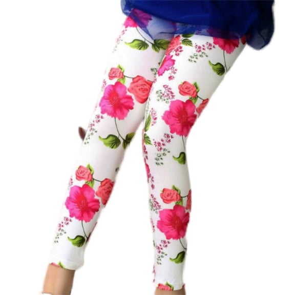 oqasdz Girls Pants Prints Soft Milk Silk Base Layer Slim Fit Casual Outdoor Sports Leggings for Toddler Kids Spring Fall Pants, Size 1-2 Years