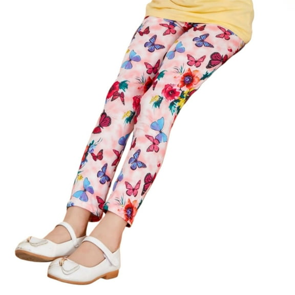 oqasdz Girls Pants Prints Soft Milk Silk Base Layer Slim Fit Casual Outdoor Sports Leggings for Toddler Kids Spring Fall Pants, Size 2-3 Years