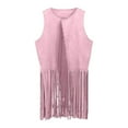 thumbnail image 1 of oqasdz Girls Shirts Western Cowboy Vest Outfits Hippie Set Kids Girls Fringe Tassel Vest Party Top Size 11 Y-12 Y, 1 of 4